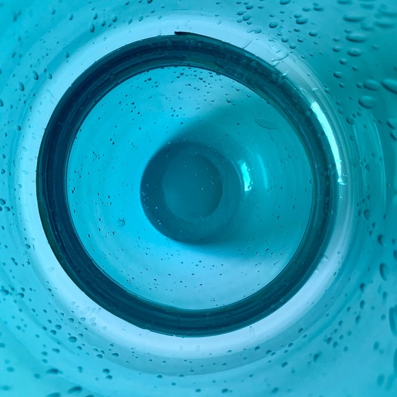 Dara International -- Italian Handblown Blue Glass Vase w/ Brass Band -- 13" - Picture 12 of 15